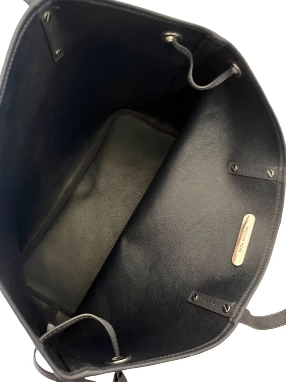 MICHAEL KORS Navy JetSet Saffiano Logo Reversible Tote Bag